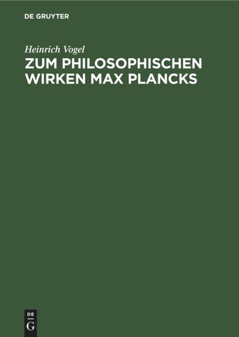 Zum philosophischen Wirken Max Plancks
