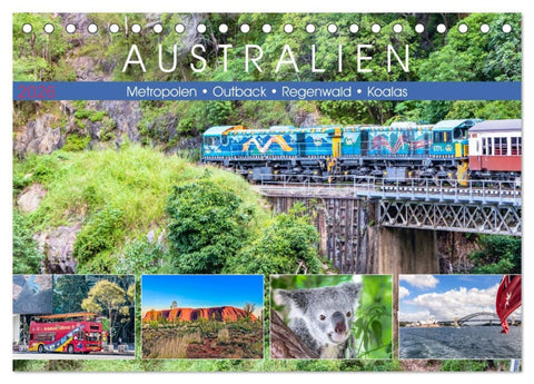 Australien - Metropolen • Outback • Regenwald • Koalas (Tischkalender 2026 DIN A5 quer), CALVENDO Monatskalender