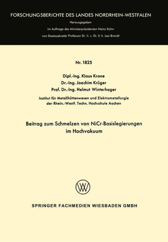 Beitrag zum Schmelzen von NiCr-Basislegierungen im Hochvakuum