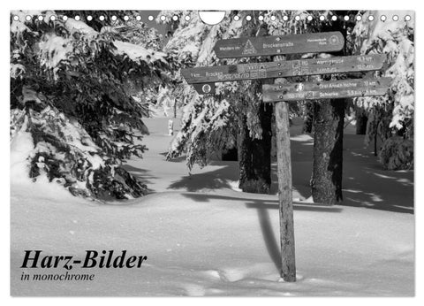 Harz-Bilder in monochrome (Wandkalender 2027 DIN A4 quer), CALVENDO Monatskalender