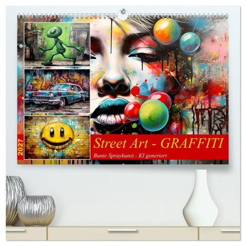 Street Art Graffiti (hochwertiger Premium Wandkalender 2027 DIN A2 quer), Kunstdruck in Hochglanz