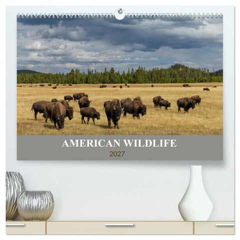 American Wildlife (hochwertiger Premium Wandkalender 2027 DIN A2 quer), Kunstdruck in Hochglanz