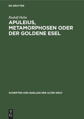 Apuleius, Metamorphosen oder der Goldene Esel