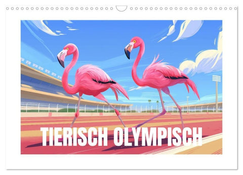 Tierische Olympioniken – Ein farbenfroher KI-Kalender (Wandkalender 2027 DIN A3 quer), CALVENDO Monatskalender