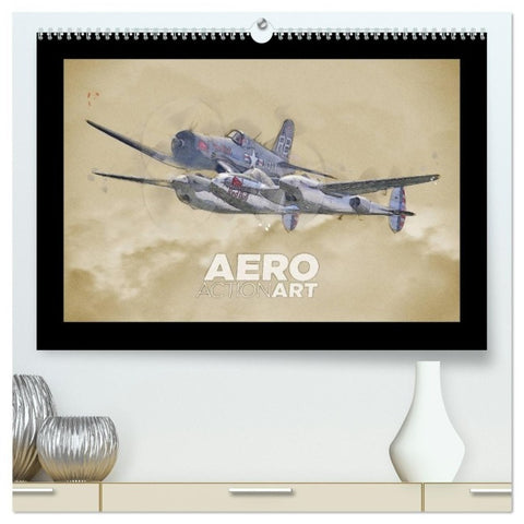 Aero Action Art - Luftfahrt Kunst (hochwertiger Premium Wandkalender 2027 DIN A2 quer), Kunstdruck in Hochglanz