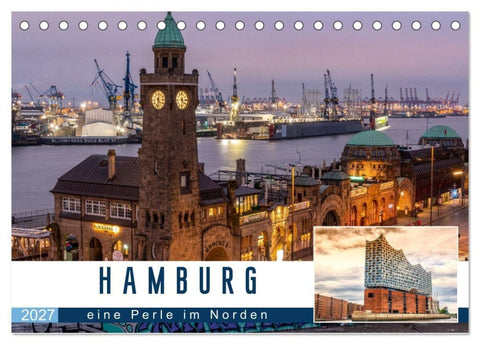 Hamburg eine Perle im Norden (Tischkalender 2027 DIN A5 quer), CALVENDO Monatskalender