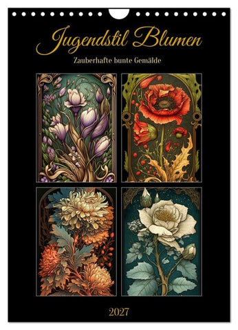 Jugendstil Blumen (Wandkalender 2027 DIN A4 hoch), CALVENDO Monatskalender