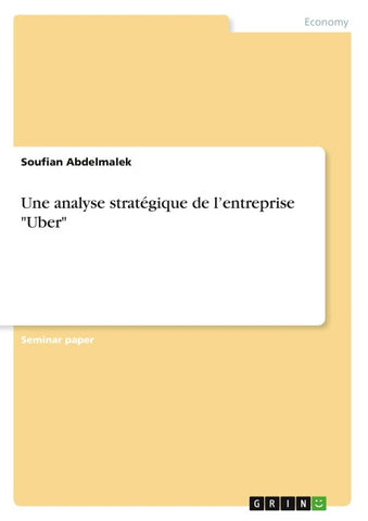 Une analyse stratégique de l'entreprise  "Uber"