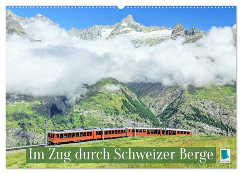 Im Zug durch Schweizer Berge (Wandkalender 2026 DIN A2 quer), CALVENDO Monatskalender
