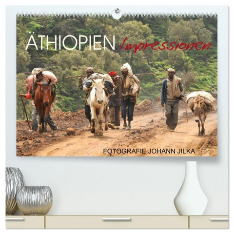 Äthiopien Impressionen (hochwertiger Premium Wandkalender 2026 DIN A2 quer), Kunstdruck in Hochglanz