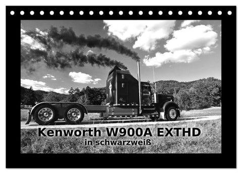 Kenworth W900A EXTHD - in schwarzweiß (Tischkalender 2027 DIN A5 quer), CALVENDO Monatskalender