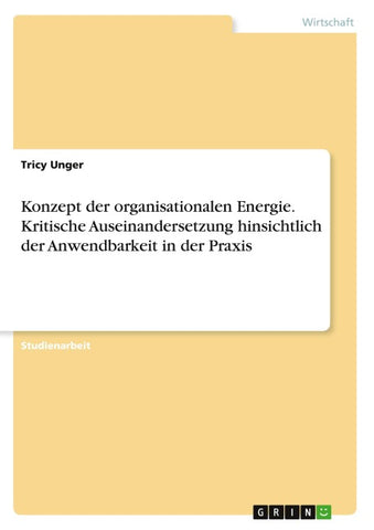 Konzept der organisationalen Energie. Kritische Auseinandersetzung hinsichtlich der Anwendbarkeit in der Praxis
