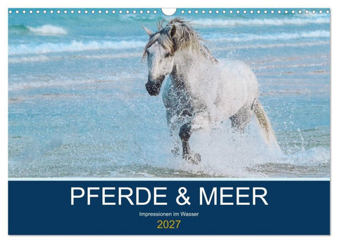 PFERDE & MEER (Wandkalender 2027 DIN A3 quer), CALVENDO Monatskalender