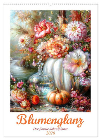 Blumenglanz (Wandkalender 2026 DIN A2 hoch), CALVENDO Monatskalender