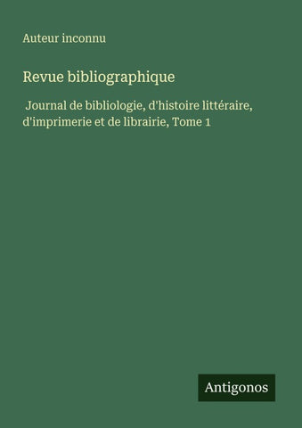 Revue bibliographique