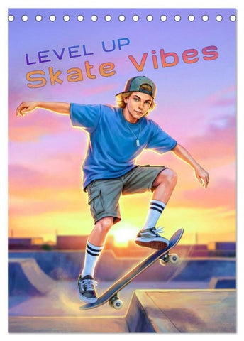 Level Up - Skate Vibes (Tischkalender 2027 DIN A5 hoch), CALVENDO Monatskalender