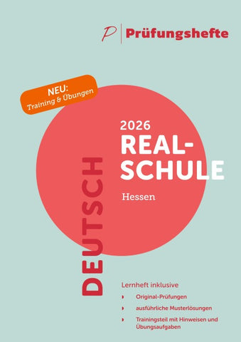 Prüfungsheft & Training - 2026 Deutsch Realschule – Hessen – Original-Prüfungen und Lösungen