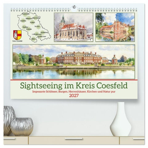 Sightseeing im Kreis Coesfeld (hochwertiger Premium Wandkalender 2027 DIN A2 quer), Kunstdruck in Hochglanz