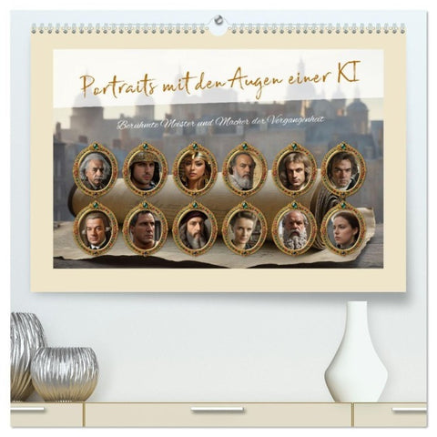 Portraits mit den Augen einer KI (hochwertiger Premium Wandkalender 2027 DIN A2 quer), Kunstdruck in Hochglanz