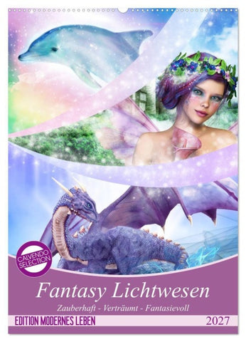 Fantasy Lichtwesen (Wandkalender 2027 DIN A2 hoch), CALVENDO Monatskalender