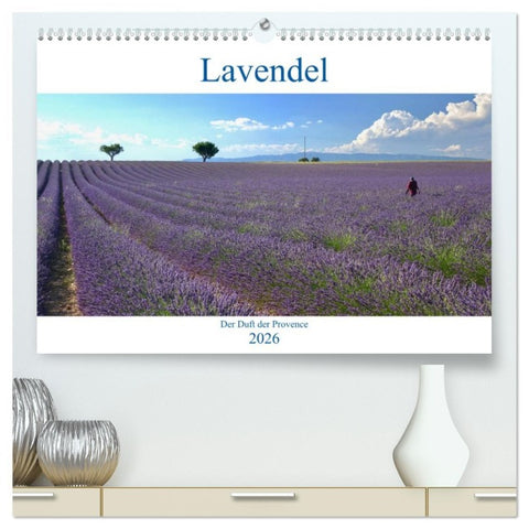 Lavendel. Der Duft der Provence (hochwertiger Premium Wandkalender 2026 DIN A2 quer), Kunstdruck in Hochglanz