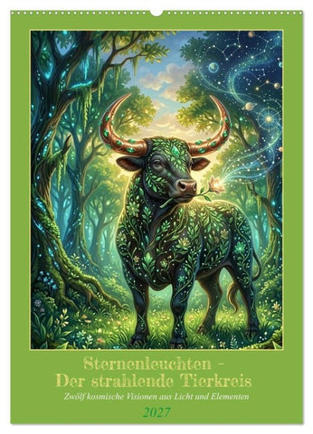 Sternenleuchten – Der strahlende Tierkreis (Wandkalender 2027 DIN A2 hoch), CALVENDO Monatskalender
