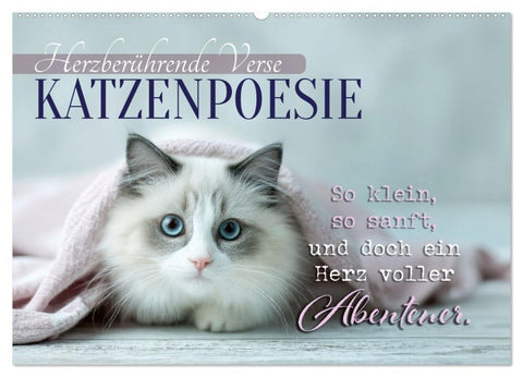 Katzenpoesie - Herzberührende Verse (Wandkalender 2026 DIN A2 quer), CALVENDO Monatskalender