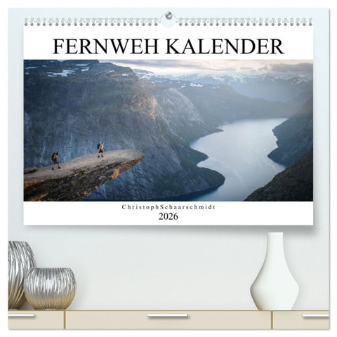 Fernweh Kalender (hochwertiger Premium Wandkalender 2026 DIN A2 quer), Kunstdruck in Hochglanz