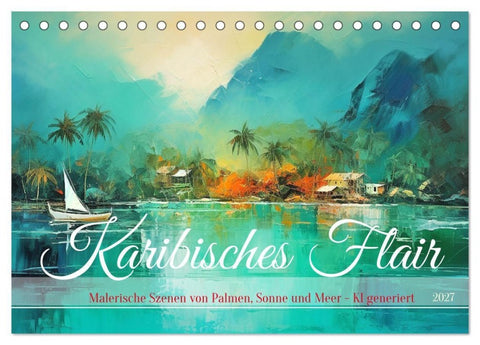 Karibisches Flair (Tischkalender 2027 DIN A5 quer), CALVENDO Monatskalender
