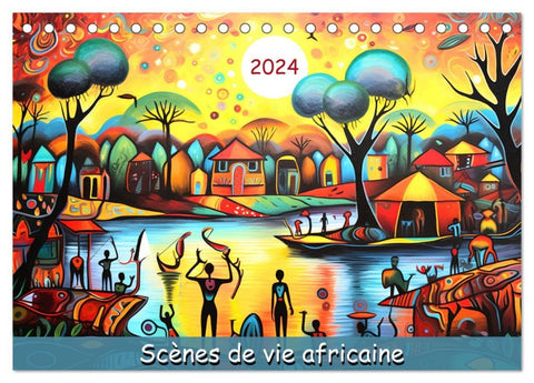 Scènes de vie africaine (Calendrier de bureau 2026 DIN A5 vertical), CALVENDO calendrier mensuel