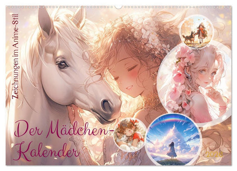 Der Mädchen-Kalender (Wandkalender 2026 DIN A2 quer), CALVENDO Monatskalender