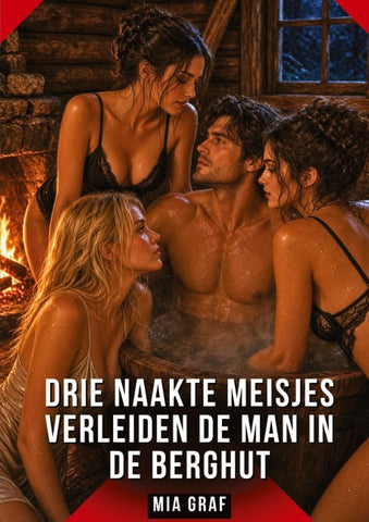 Drie naakte meisjes verleiden de man in de berghut