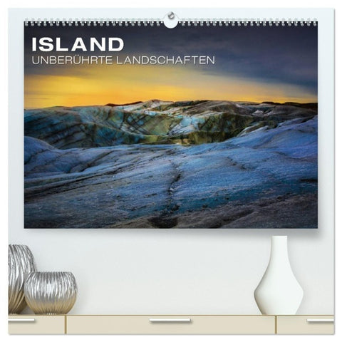 Island - Unberührte Landschaften (hochwertiger Premium Wandkalender 2027 DIN A2 quer), Kunstdruck in Hochglanz