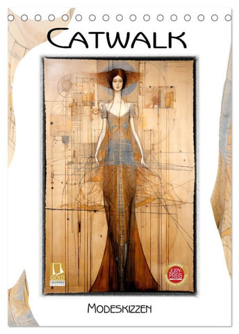 Catwalk - Modeskizzen (Tischkalender 2026 DIN A5 hoch), CALVENDO Monatskalender