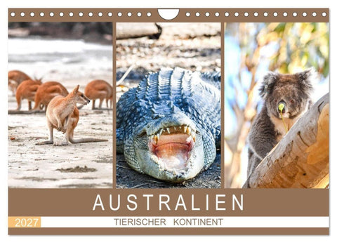 Australien, tierischer Kontinent (Wandkalender 2027 DIN A4 quer), CALVENDO Monatskalender