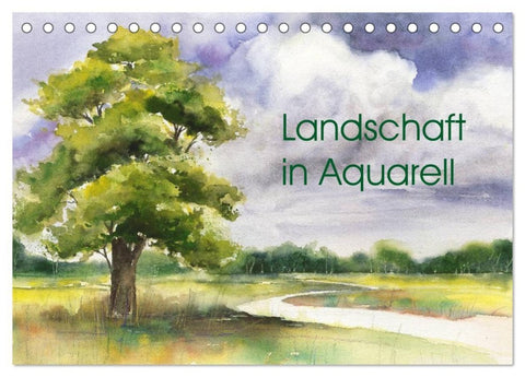 Landschaft in Aquarell (Tischkalender 2027 DIN A5 quer), CALVENDO Monatskalender