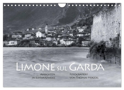 Limone sul Garda schwarzweiß (Wandkalender 2027 DIN A4 quer), CALVENDO Monatskalender