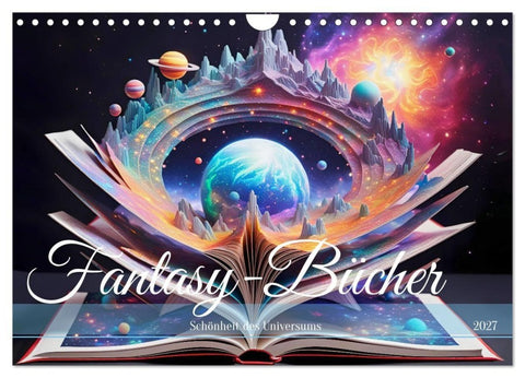 Fantasy-Bücher Schönheit des Universums (Wandkalender 2027 DIN A4 quer), CALVENDO Monatskalender