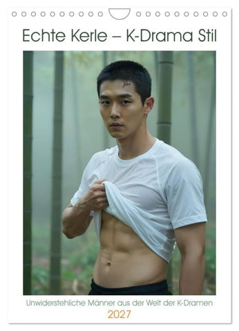 Echte Kerle – K-Drama Stil (Wandkalender 2027 DIN A4 hoch), CALVENDO Monatskalender