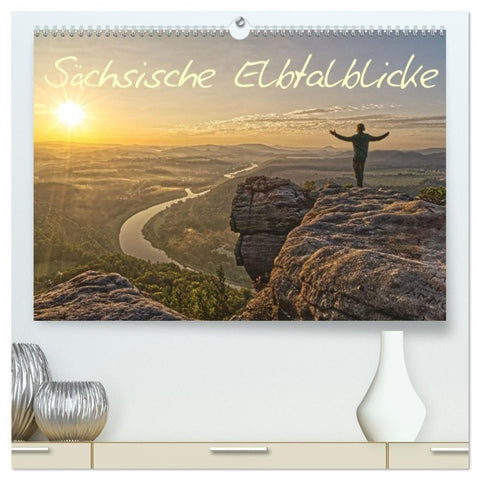 Sächsische Elbtalblicke (hochwertiger Premium Wandkalender 2027 DIN A2 quer), Kunstdruck in Hochglanz