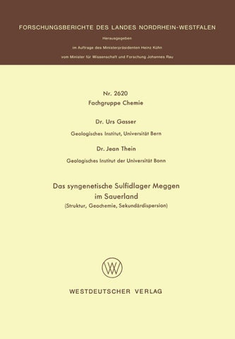 Das syngenetische Sulfidlager Meggen im Sauerland
