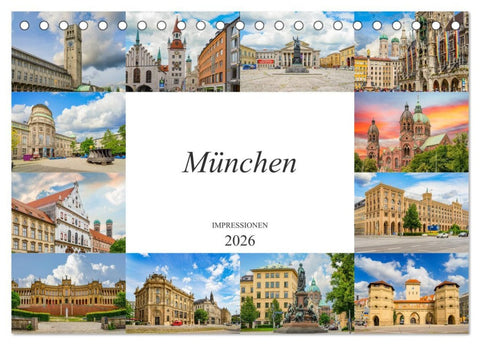 München Impressionen (Tischkalender 2026 DIN A5 quer), CALVENDO Monatskalender