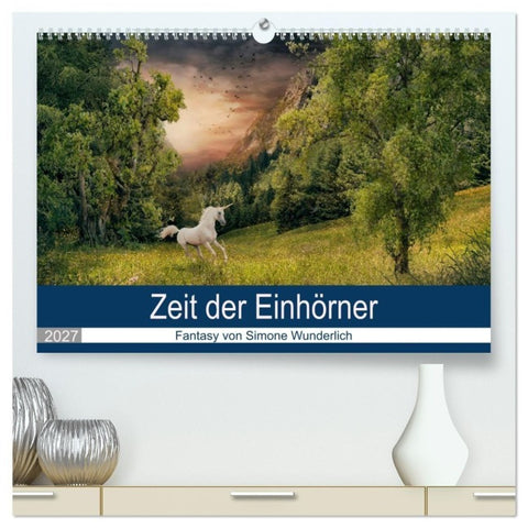 Zeit der Einhörner (hochwertiger Premium Wandkalender 2027 DIN A2 quer), Kunstdruck in Hochglanz