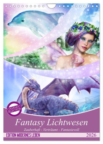 Fantasy Lichtwesen (Wandkalender 2026 DIN A4 hoch), CALVENDO Monatskalender