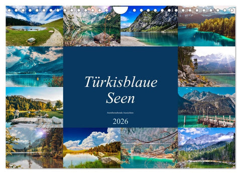 Türkisblaue Seen (Wandkalender 2026 DIN A4 quer), CALVENDO Monatskalender