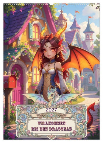 Willkommen bei den Dragonas (Wandkalender 2027 DIN A2 hoch), CALVENDO Monatskalender