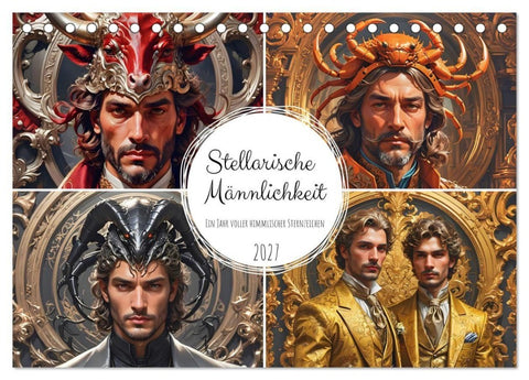 Stellarische Männlichkeit (Tischkalender 2027 DIN A5 quer), CALVENDO Monatskalender