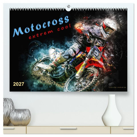 Motocross - extrem cool (hochwertiger Premium Wandkalender 2027 DIN A2 quer), Kunstdruck in Hochglanz