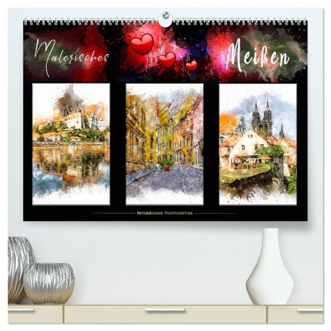 Malerisches Meißen (hochwertiger Premium Wandkalender 2026 DIN A2 quer), Kunstdruck in Hochglanz