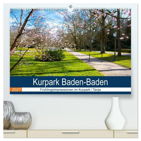 Kurpark Baden-Baden (hochwertiger Premium Wandkalender 2027 DIN A2 quer), Kunstdruck in Hochglanz